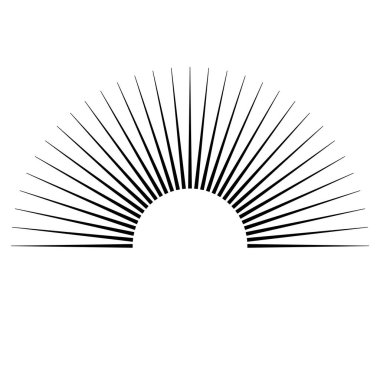 Sanat eserlerinde el çizimi mistik güneş. Güneş patlaması, ışık huzmeleri, ruhani sembol gökyüzü. Sihirli tılsım, antika tarzı, boho, dövme, logo. Vektör illüstrasyonu beyaz arkaplanda izole edildi.