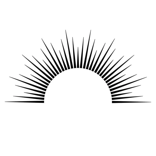 Hand Drawn Mystical Sun Line Art Sunburst Light Rays Spiritual — Vector de stock