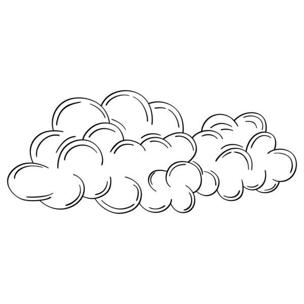 Handgezeichnetes Wolkensymbol Vektor Illustration Isoliert Auf Weißem Hintergrund — Stockvektor
