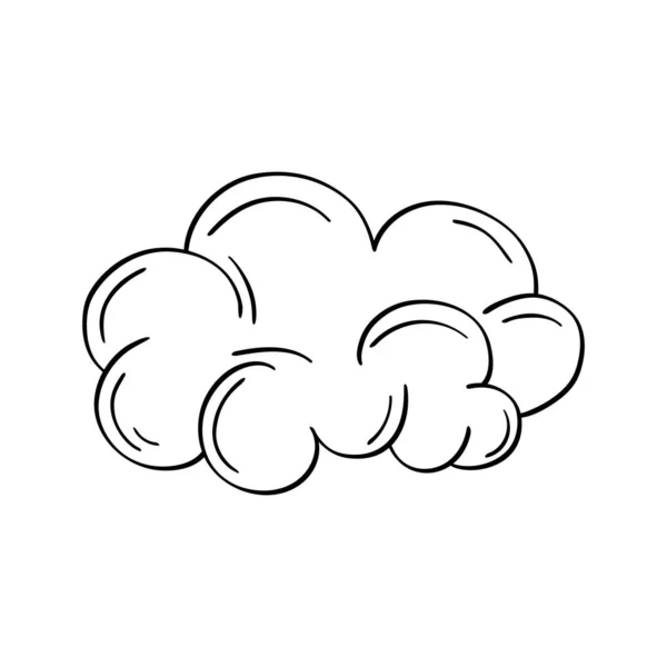 Ícone Nuvem Desenhado Mão Ilustração Vetorial Isolada Sobre Fundo Branco — Vetor de Stock