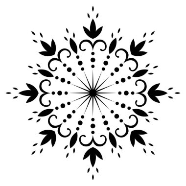 Noel 'de kar taneleri çizildi. Kıvırcık bukleli dekoratif kar tanesi. Kış tasarım elemanı. Beyaz arkaplanda izole edilmiş Mutlu Yeni Yıl vektör çizimleri