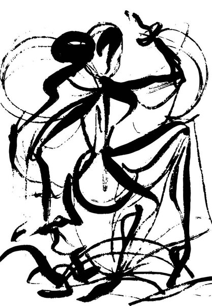 Векторная рисованная вручную минималистическая иллюстрация. Творческие красочные произведения искусства с текстурированным фоном. Шаблон для открытки, плаката, баннера, принта для футболки, значка, значка, заплаты.