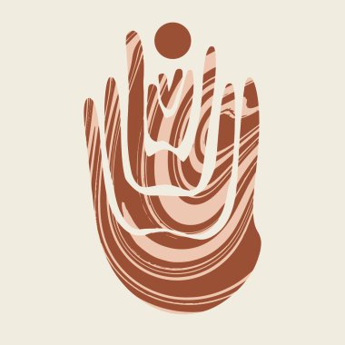 Vektör el çizimi minimalist illüstrasyon. Yaratıcı sanat eserleri. Kart, poster, afiş, tişört, rozet, yama için baskı şablonu.