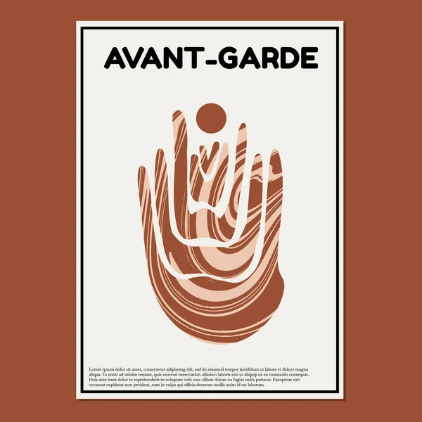 Avant Garde Vector Dibujado Mano Ilustración Geométrica Minimalista Obra Creativa — Vector de stock