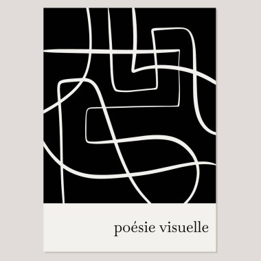 Vektör eli, resimli minimalist bir pankart çizdi. Yaratıcı sanat eserleri. Kart, poster, afiş, tişört, rozet, yama için baskı şablonu.