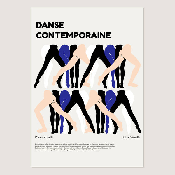 Vector  hand drawn  french abstract placard with illustration. Creative artwork . Template for card, poster, banner, print for t-shirt, pin, badge, patch.