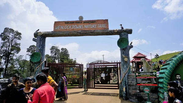 Ooty Tamilnadu Índia Junho 2022 Entrada Para Belo Wenlock Downs — Fotografia de Stock