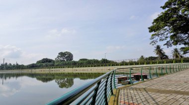 Beautiful view of Sankey tank lake. A manmade lake constructed by Col. Richard Hieram Sankey to meet the water supply demands of Bangalore along with walking and running lane.
