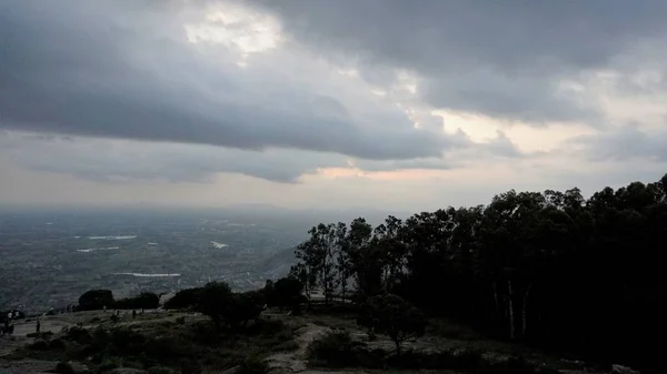 Hermosa Noche Pintoresca Cima Las Colinas Nandi Durante Puesta Del — Foto de Stock