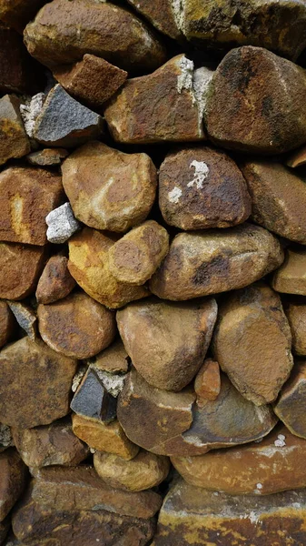 Красивый Фон Изображения Стены Круглого Камня Красного Цвета Rocks Portrait — стоковое фото