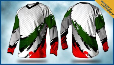 Uzun kollu Motocross formaları tişört vektörü, modern dışavurumlar için soyut arka plan tasarımı, unisex sporu giysisi.