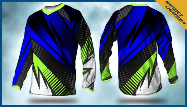 Shirt Maniche Lunghe Motocross Vector Design Astratto Sullo Sfondo Uniformi — Vettoriale Stock