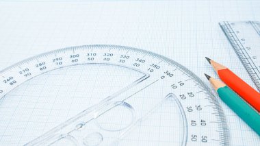 Grafik kağıdı ve cetvelle Yüksek Açı Görünümü ve Boşluğu Kopyala