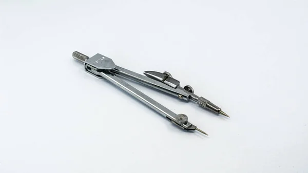 Professional Compass Metallic Precision Tool Used Draftsman Architect Engineer Students — Photo