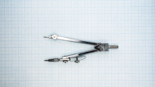 Professional Compass Metallic Precision Tool Used Draftsman Architect Engineer Students — стоковое фото