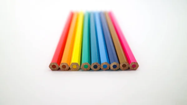 Crayons Couleur Texture Bois Crayons Couleur Macro — Photo