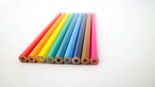 Crayons Couleur Texture Bois Crayons Couleur Macro — Photo