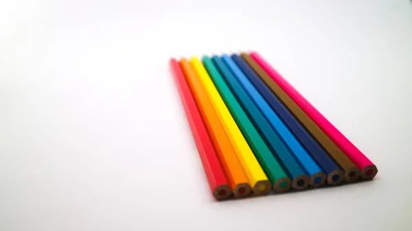 Crayons Couleur Texture Bois Crayons Couleur Macro — Photo