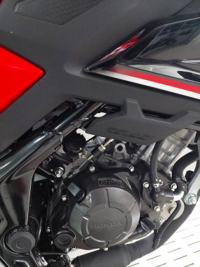 Jakarta, Endonezya-Juni 13, 2022 Honda CBR 150CC Kırmızı Motoru