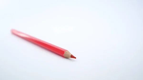 Red Pencil Close Copy Space — 스톡 사진