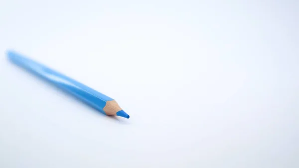 Kék Ceruza Közeli Másolási Hellyel — Stock Fotó