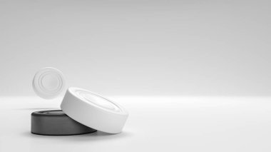 Siyah beyaz dama, yarışma, maç maçı. Çocuk daması kulübünün reklam afişi. 3d resimleme