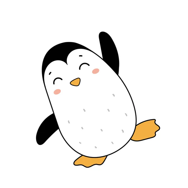Lindo Personaje Dibujos Animados Divertido Pingüino Bailarín Gráficos Vectoriales — Archivo Imágenes Vectoriales
