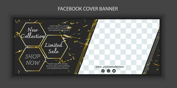Mode Kollektion Begränsad Försäljning Handla Facebook Omslag Banner Mall Sociala — Stock vektor