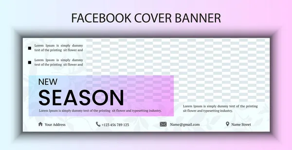 Facebook Täcka Banner Mall Layout Förlöjligande Sociala Medier Lutande Färg — Stock vektor