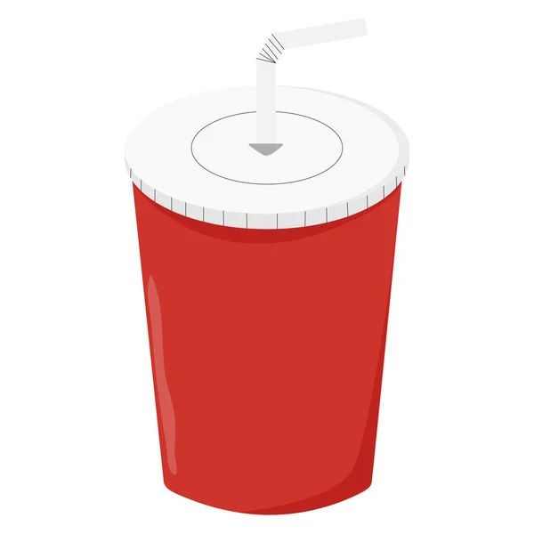 Plastic cup with a straw of cola — Stock Vector