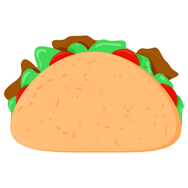 Tacos con carne y verdura — Vector de stock