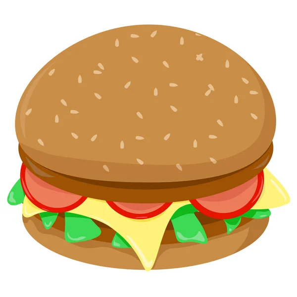 Burger traditional American food. Vector — Vettoriale Stock