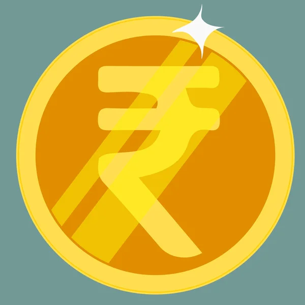 Indian rupee gold coin. Vector illustration — 图库矢量图片