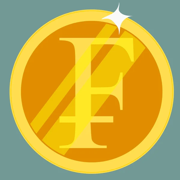 Franse frank gouden munt. Vectorillustratie — Stockvector