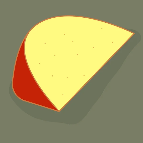 Piece Edam cheese. Vector illustration — Vector de stock