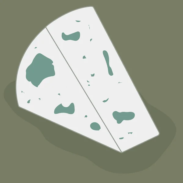 Κομμάτι Dor μπλε τυρί. Εικονογράφηση διανύσματος — Διανυσματικό Αρχείο