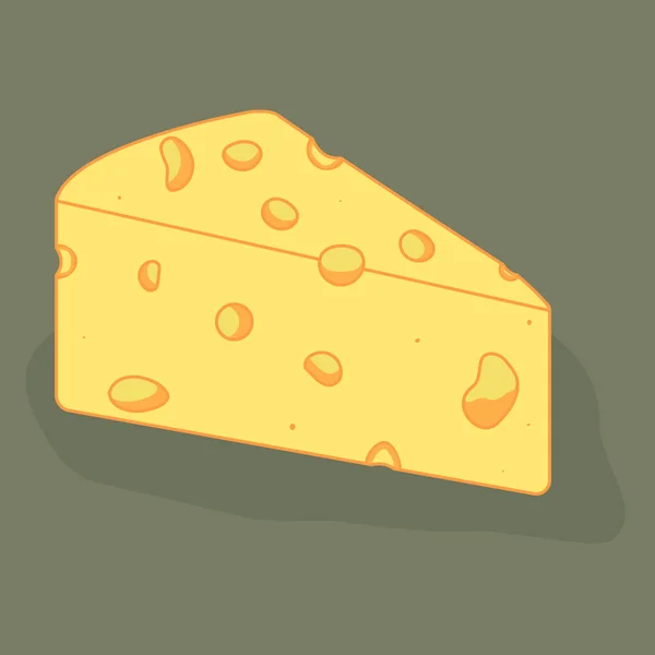 Piece Maasdam cheese. Vector illustration — Stock vektor