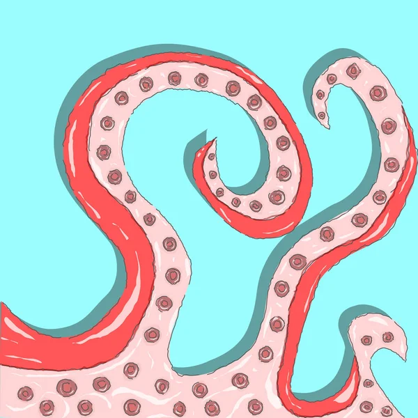 Monstro dos tentáculos de polvo. Ilustração vetorial — Vetor de Stock