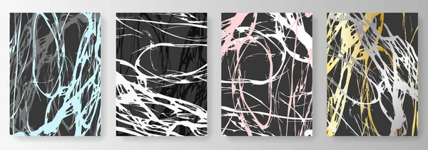 Collection de fonds avec motif grunge abstrait. Coups de peinture — Image vectorielle