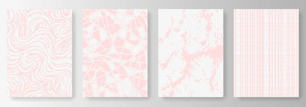 Colección fondos de lujo con manchas abstractas de color rosa y blanco — Vector de stock