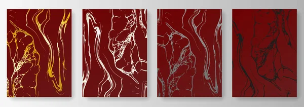 Colección de fondos de color rojo oscuro con manchas — Vector de stock