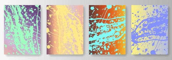 Collection de fonds dégradés pastel avec traits de peinture — Image vectorielle
