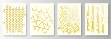 Soyut altın desenli beyaz arkaplan koleksiyonunu ayarla