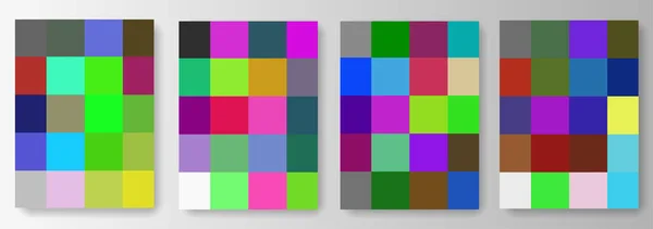 Коллекционный набор фонов из цветных пиксельных квадратов — стоковый вектор