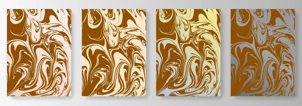 Set samling av bruna bakgrunder med abstrakt mönster — Stock vektor