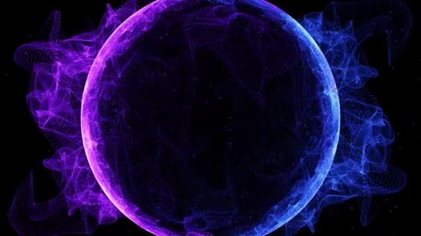 Resumen Azul Púrpura Brillo Concepto Onda Partículas Formas Geométricas Sobre — Vídeo de stock