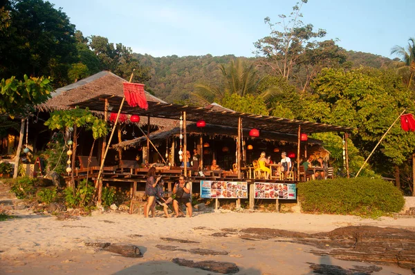 Restaurace Pláže Ostrově Koh Lanta Thajsko — Stock fotografie