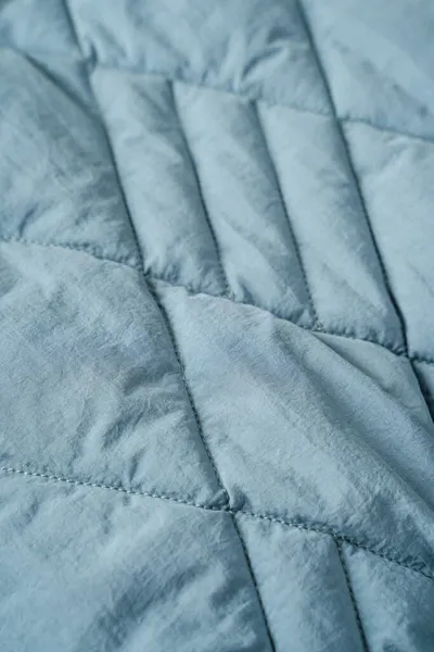 Fundo Tecido Acolchoado Manta Textura Azul Casaco Puffer — Fotografia de Stock