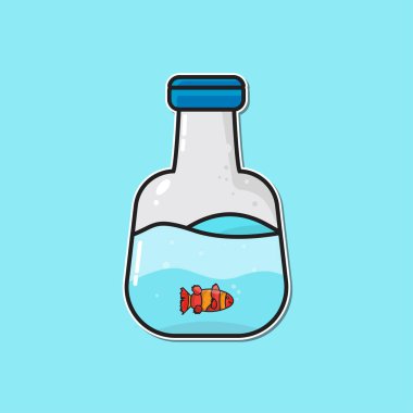 Şişe Akvaryumunda Portakal Balığı