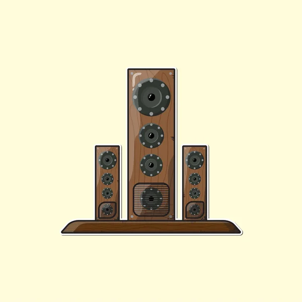 Altavoces Audio Madera Pegatina Pro Vector — Archivo Imágenes Vectoriales